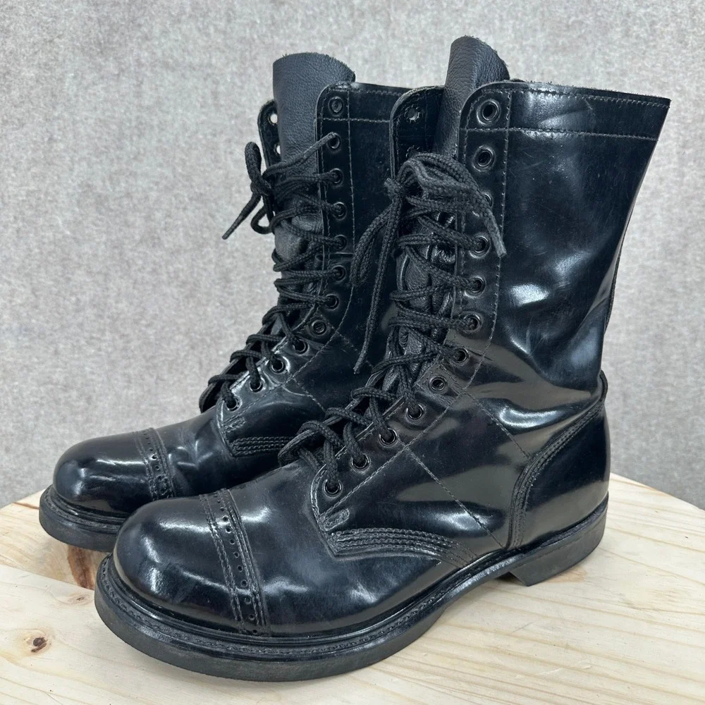 Corcoran Jump Boots Mens 10 D Black Leather Cap Toe Military Combat Lace Up